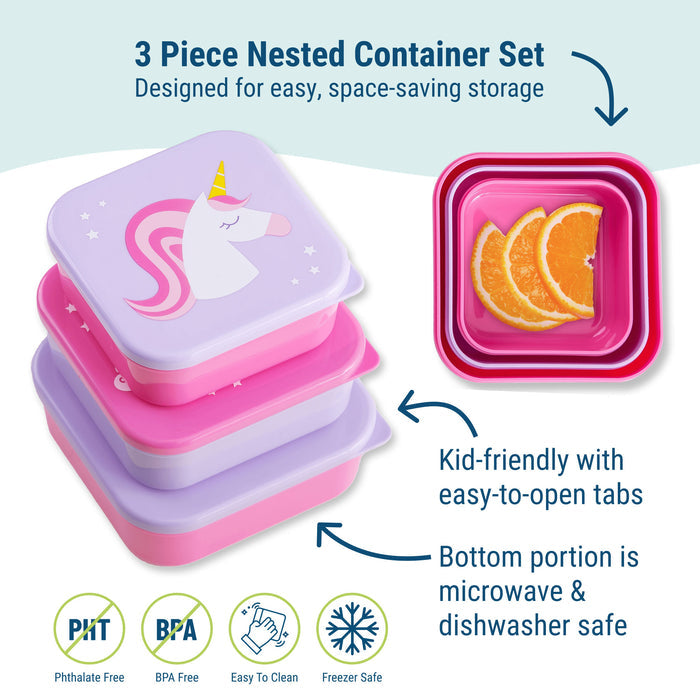 Unicorn Nested Snack Containers