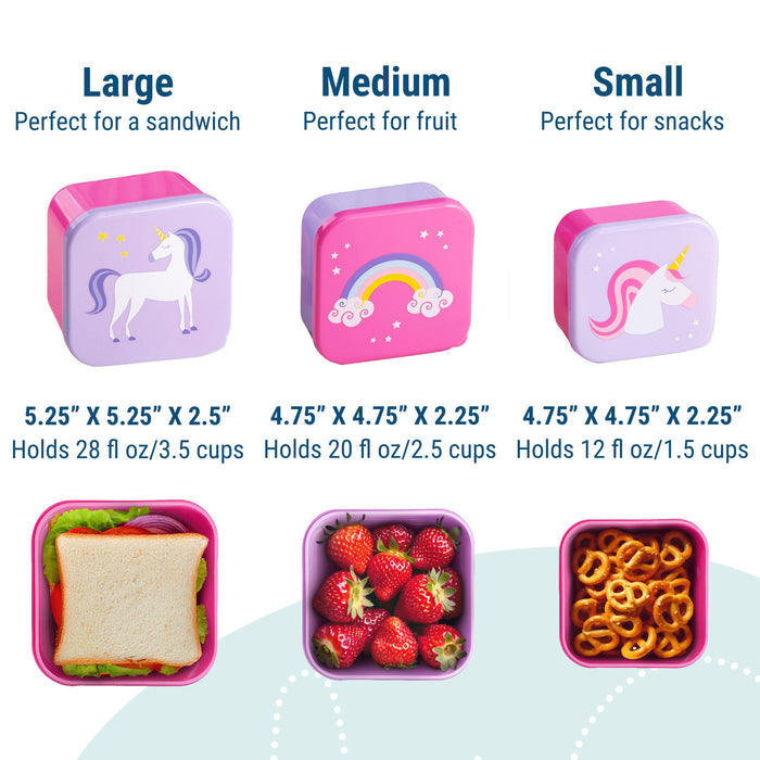 Unicorn Nested Snack Containers