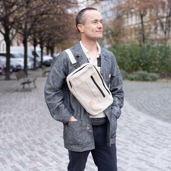 Organic hemp crossbody bag