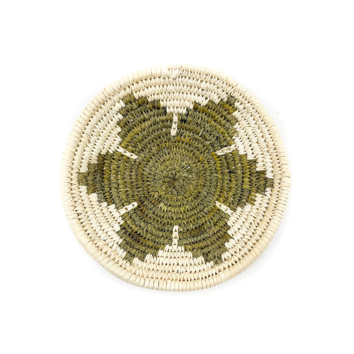 Very Fine Small Round Basket with Blossom Motif