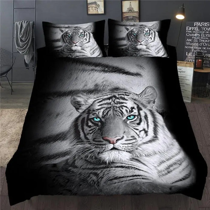 White Tiger Bed Set with Blue Eyes Tiger-Universe
