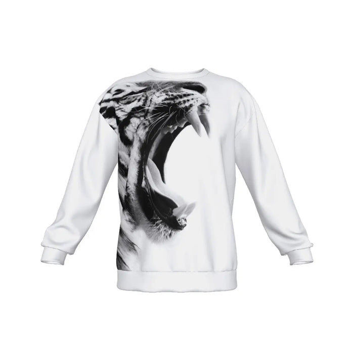 White Tiger Head Sweatshirt Tiger-Universe