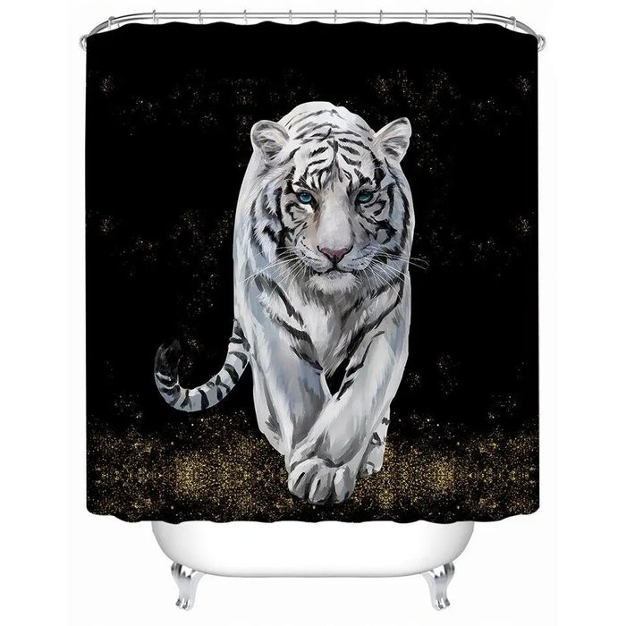 White Tiger Shower Curtains Tiger-Universe
