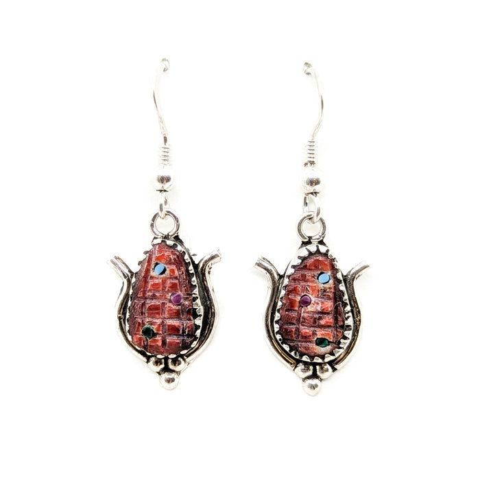 Zuni Red Corn Earrings